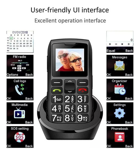 . Teléfono Celular Simple For Personas Mayores Desbloqueado