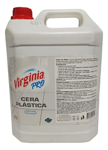 Cera Plástica Incolora Virginia 5 Lts