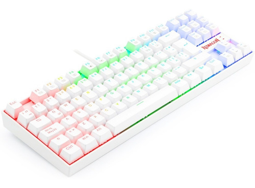 Teclado gamer Redragon Kumara K552 QWERTY Outemu Red español latinoamérica color blanco con luz RGB
