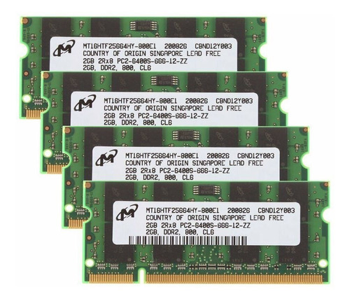 Memoria Ram De Ordenador Portátil De 8 Gb, 4 X 2 Gb, Ddr2, 8