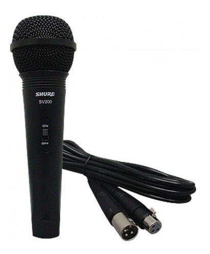 Imagen 3 de 5 de Micrófono Shure Sv200 Con Cable Canon Dinamico Con Switch
