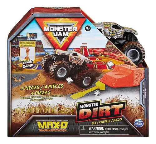 Monster Jam Dirt Starter Pack Rampa Vehículo Arena Max-d