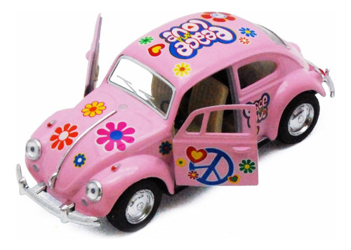 1967 Volkswagen Classical Beetle W/ Peace Love Decals, Rosa
