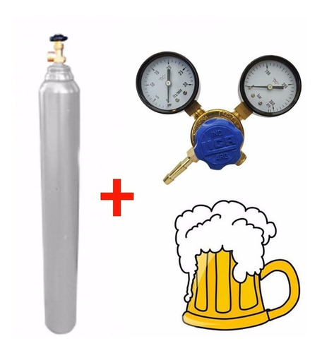 Tubo Co2 1/2 Mt3 + Regulador Carbonatar Cerveza 2 Manometros