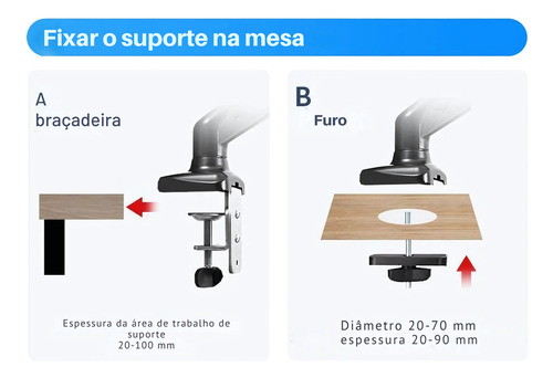 Suporte Duplo Para Monitores Vesa De 17 Até 27 Polegadas