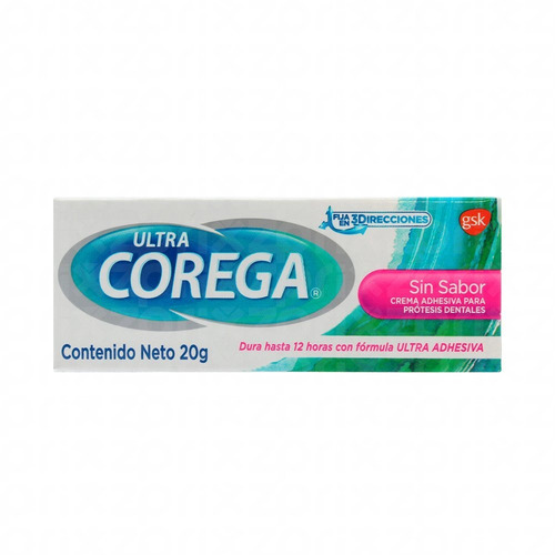 Corega Ultra Adhesivo Para Protesis Dentales Sin Sabor 20g