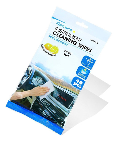 Toallas Humedas Desinfectantes Para Auto Con Aroma 40 Piezas