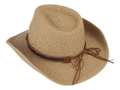 Sombrero Cowboy Paja Rafia Teñida Té