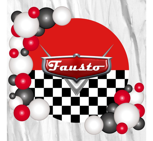  Fondo Banner Candy Bar Circular Cars 100x100cm