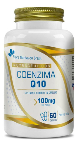 Coenzima Q10 100% Pura 60cáps 100mg - Flora Nativa Do Brasil