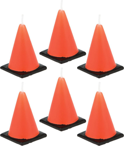 Creative Converting 6-count Molded Candles, Cone-shaped Unde