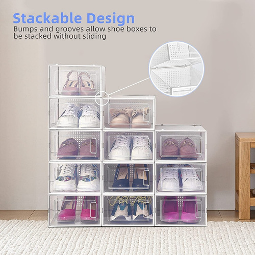 Imagen 5 de 10 de Caja Para Zapatos Plegable Transparente Xl