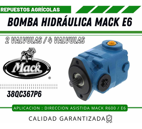 Bomba De Dirección Hidráulica Mack E6 2 V 4v 38qc367p6