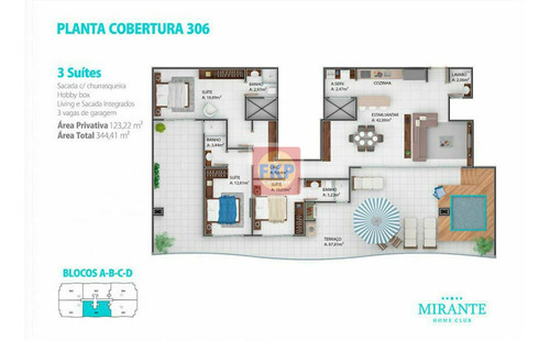 Imagem 5 de 30 de Cobertura 3 Dormitórios E 3 Vagas De Garagem A Venda Em Ingleses - Florianópolis - Sc - Cob0032
