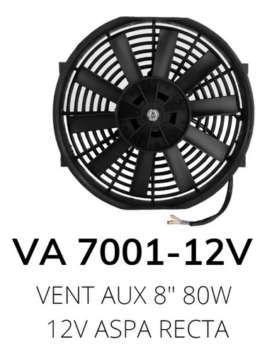 Motoventilador Universal Automotriz 8 80w 12v Aspa Recta