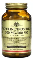 Comprar Choline 500mg Inositol 500mg Solgar 100 Caps Ayuda Higado Or