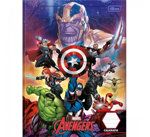 Caderno Brochurão Caligrafia Capa Dura Avengers As Tilibra