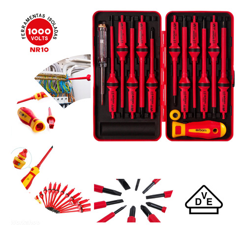 Jogo Chave Isoladas 1000v Kit 14 Und Com Imã Profissional