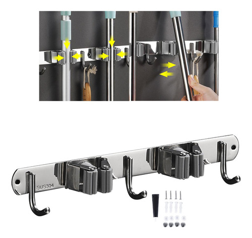 Soporte Para Escoba Y Fregona, Soporte Para Escoba 2 Clips