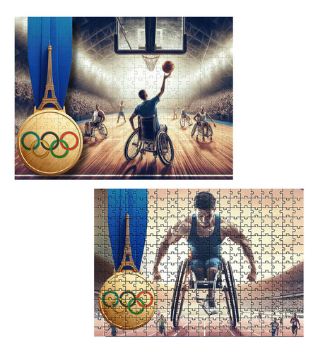 Coleção 2 Quebra-cabeças Esportes Paralimpicos De 60 Peças