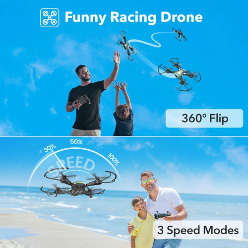Attop Mini Dron Con Cámara, Cámara Fpv 1080p Con 3 Baterías,