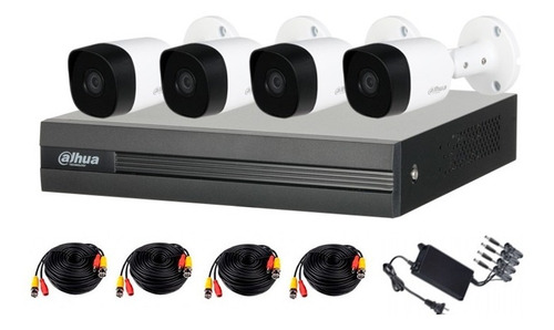 Kit 4 Cámaras 1mp Metál Dvr 4ch 1080p Lite Xvr1a04/4 B2a11