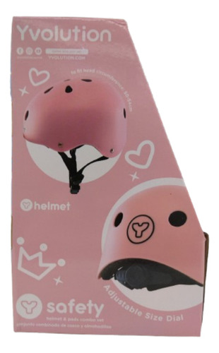Set De Proteccion Casco Codera Muñequera Para Niños Color Rosa