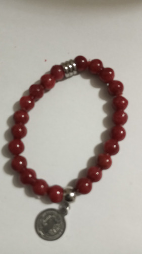 Pulsera Roja Medalla San Benito /acero/modelos