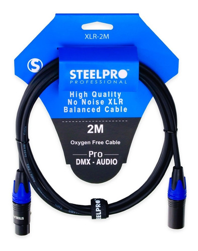 Cable Steelpro Xlr 2m Plus Cannon Jack Cannon Balanceado Dmx