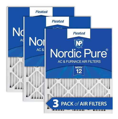 Nordic Pure 24x24x1 Merv 12 Filtro Aire Plisado Para Ac