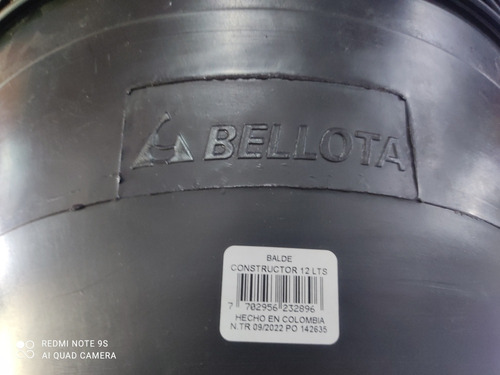 Tobo Albañil Goma Bellota 12 Lts Con Agarradero Metalico 