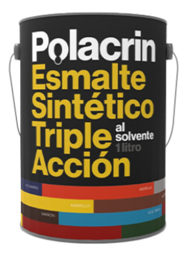 Esmalte Negro Brillante Sintético Triple Acción 1l Polacrin