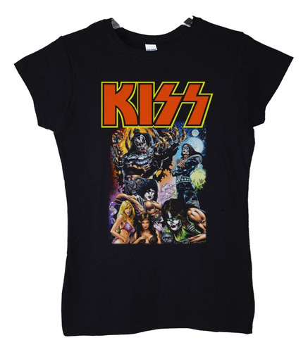 Polera Mujer Kiss Comic Rock Abominatron