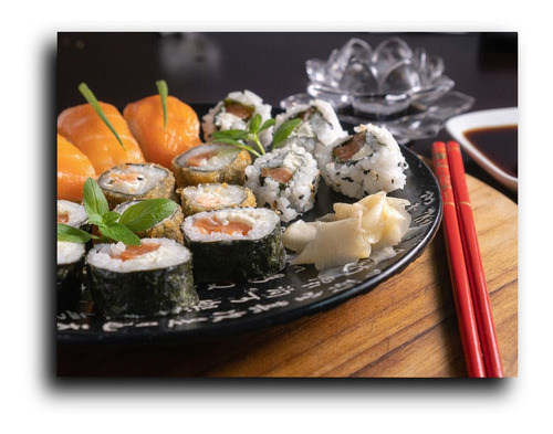 Cuadro Decorativo Canvas 50x60cm Orden Plato De Sushi