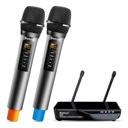 Microfono Inalambrico Marca Bietrun /2 Pz /karaoke /negro