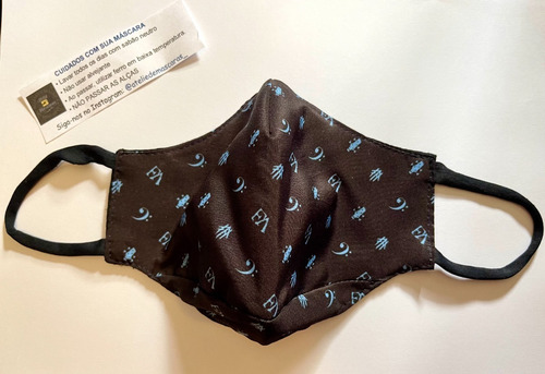Máscara De Tecido Felipe Andreoli Monogramas Azul Masculina