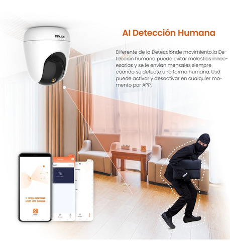 Imagen 6 de 8 de Camara De Vigilancia Tenda Cp3 1080p Hd Vision Nocturna 360