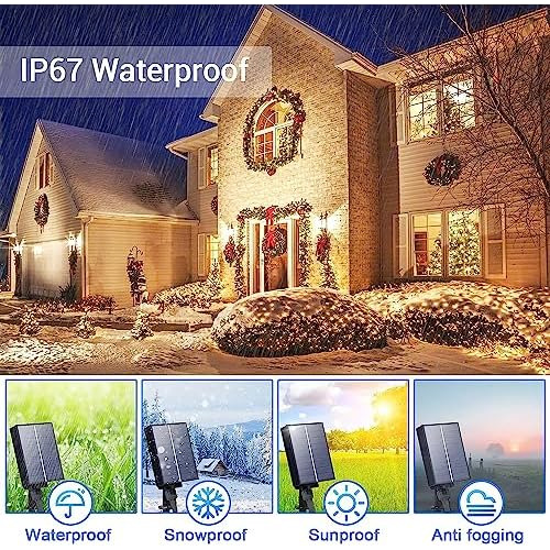 Luces Solares De Cuerda Exteriores, 72 Pies 200 Luces L...