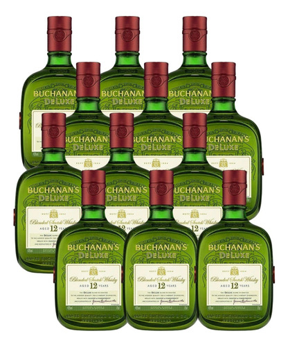 Caja Whisky Buchanans Deluxe 12 Años 1 L 12 Piezas