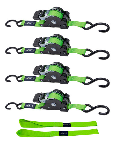 Kit 4 Jogos Cinta Catraca Automática 680kg + 2 Alça Nevvo