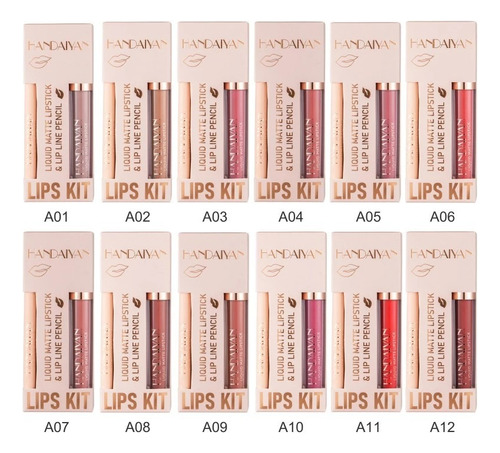 Batom Matte Gloss Set À Prova D'água De Longa Duração