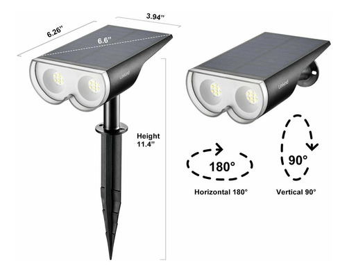 Focos Solares De Paisaje De 16 Led, Luces De Punto De L...