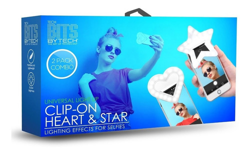 Imagen 3 de 3 de Aro De Luz Bytech Estrella + Corazon Luz Led Portatil