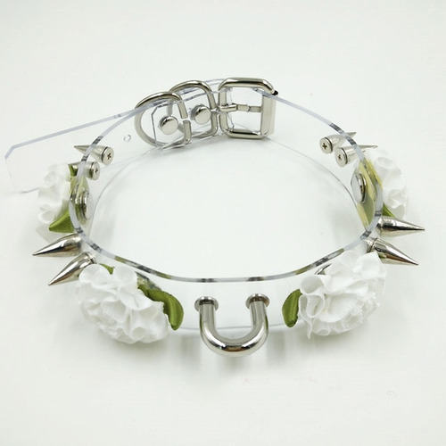 Collar De Flores De Estilo Punk Para Mujer, Gargan White Flo