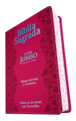 Bíblia Letra Jumbo Com Harpa Pink Cpp