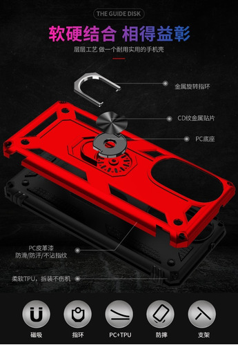 Funda Iron + Vidrio Para Motorola G52 Con Anillo 360 Soporte