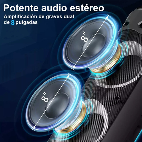Bocina Portátil Mc-8237 Color Negro 127v Bocina Portátil Bafle Altavoz Subwoofer Portatiles Bocinas Bluetooth Recargables Karaoke Negro Microfono Bluetooth Radio Fm Luz Negro Led Mc-8237