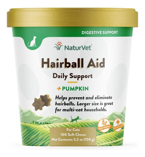 Naturvet Suplemento Para Gatos Hairball Aid  100 Unidades