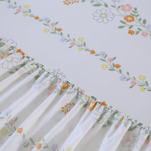 Juego De Sábanas Bajeras De 4 Piezas Con Estampado Floral Ro