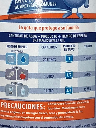 Microdyn Microbicida 1 Litro Desinfectante Alimentos Verdura